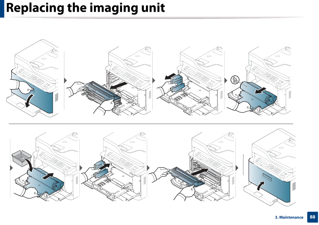 Samsung CLX-3305FW manual Replacing the imaging unit 