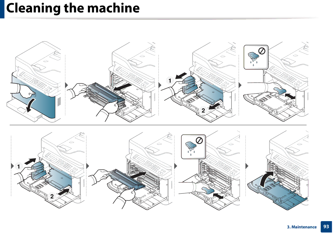 Samsung CLX-3305FW manual Cleaning the machine 