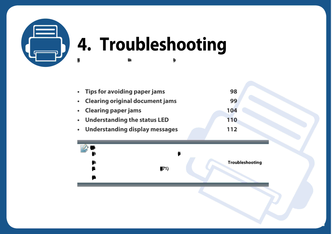 Samsung CLX-3305FW manual Troubleshooting 