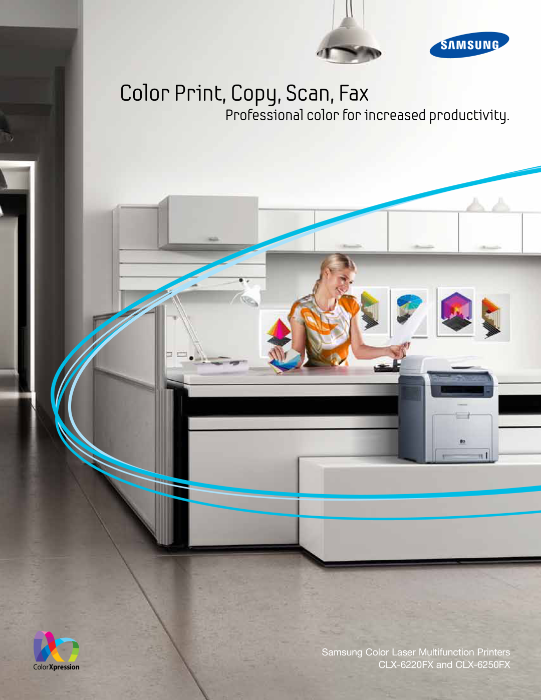 Samsung manual Color Print, Copy, Scan, Fax, Professional color for increased productivity, CLX-6220FX and CLX-6250FX 