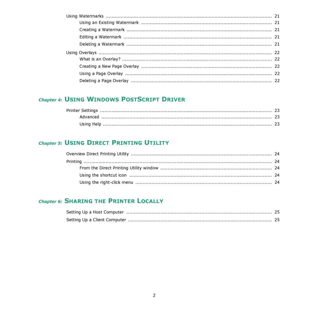 Samsung CLX-6240 Series, CLX-6200 manual Using Windows Postscript Driver 