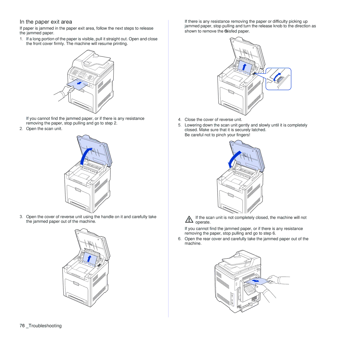 Samsung CLX-6240FX, CLX-6200ND, CLX-6210FX, CLX-6200FX manual Paper exit area 