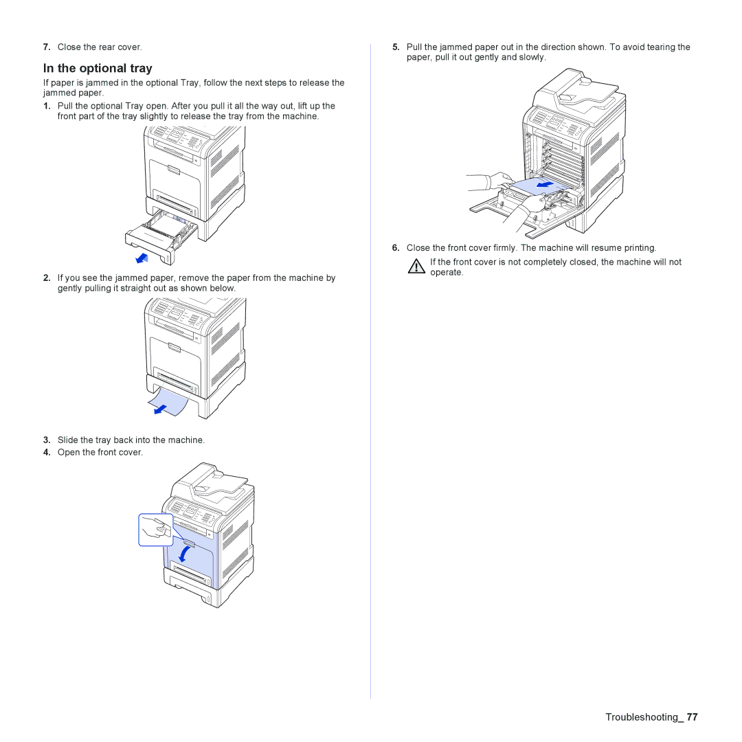 Samsung CLX-6200ND, CLX-6240FX, CLX-6210FX, CLX-6200FX manual Optional tray 