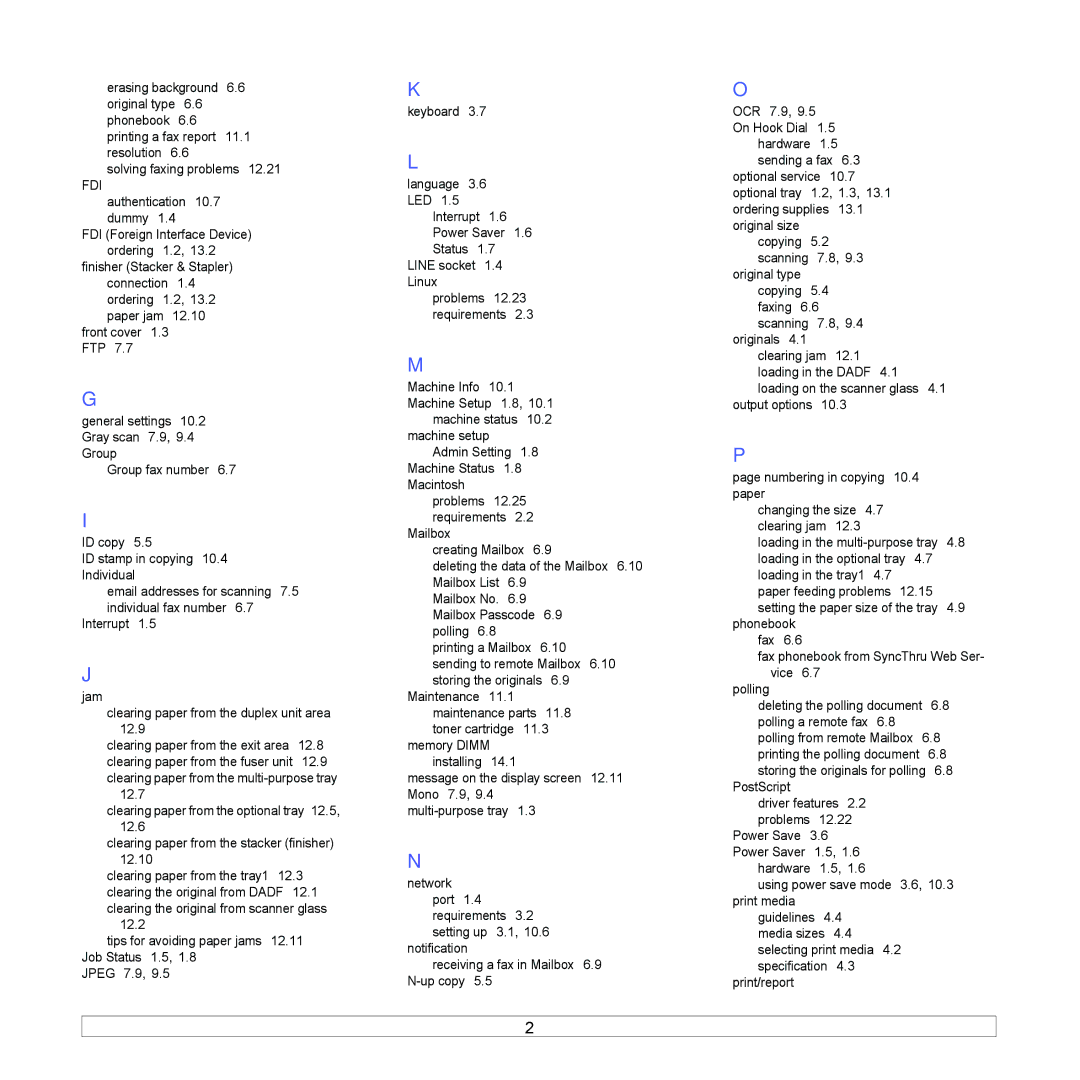 Samsung CLX-8380 manual Fdi 