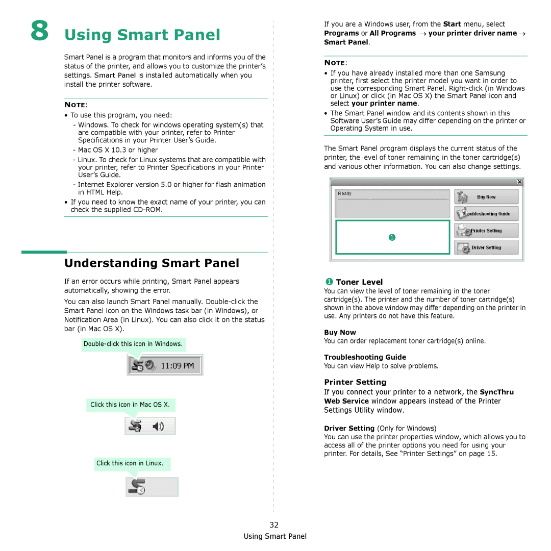 Samsung CLX-8380 manual Understanding Smart Panel, Buy Now, Troubleshooting Guide 