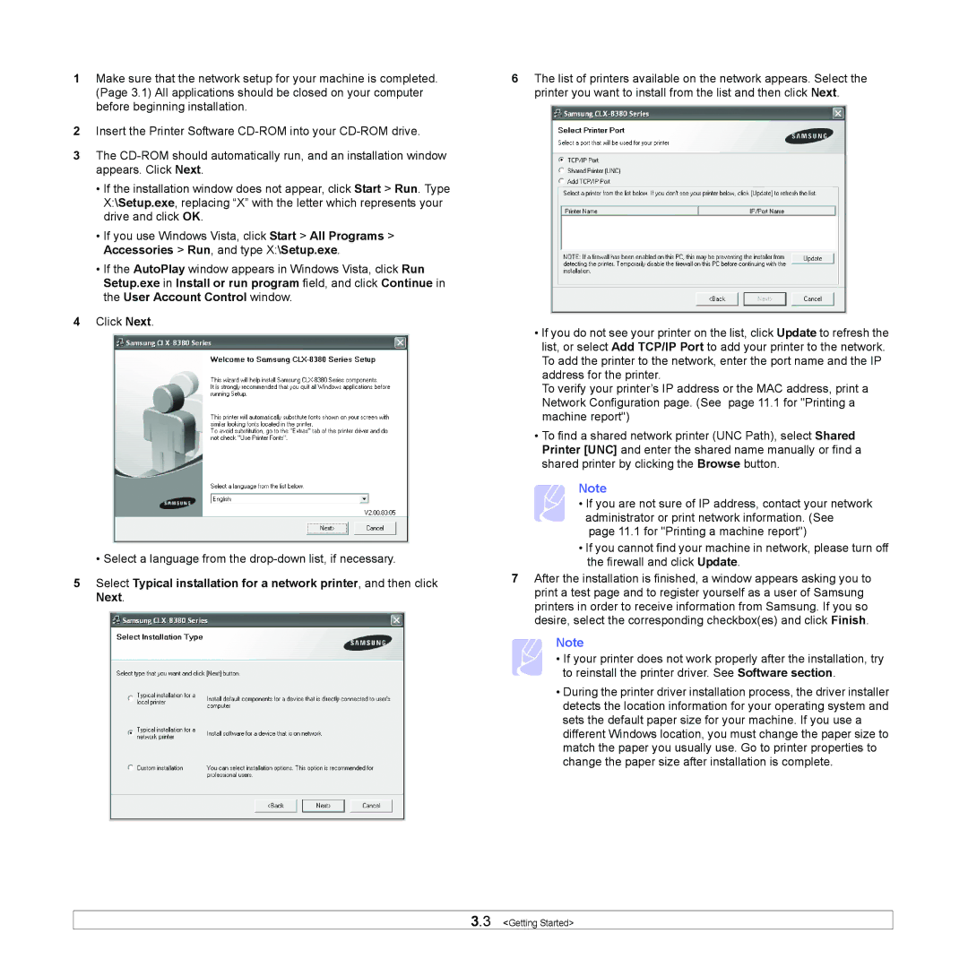 Samsung CLX-8380 manual Getting Started 