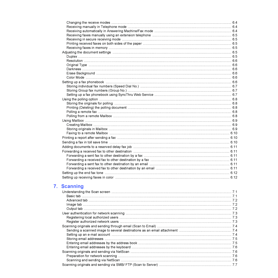 Samsung CLX-8380 manual Scanning 