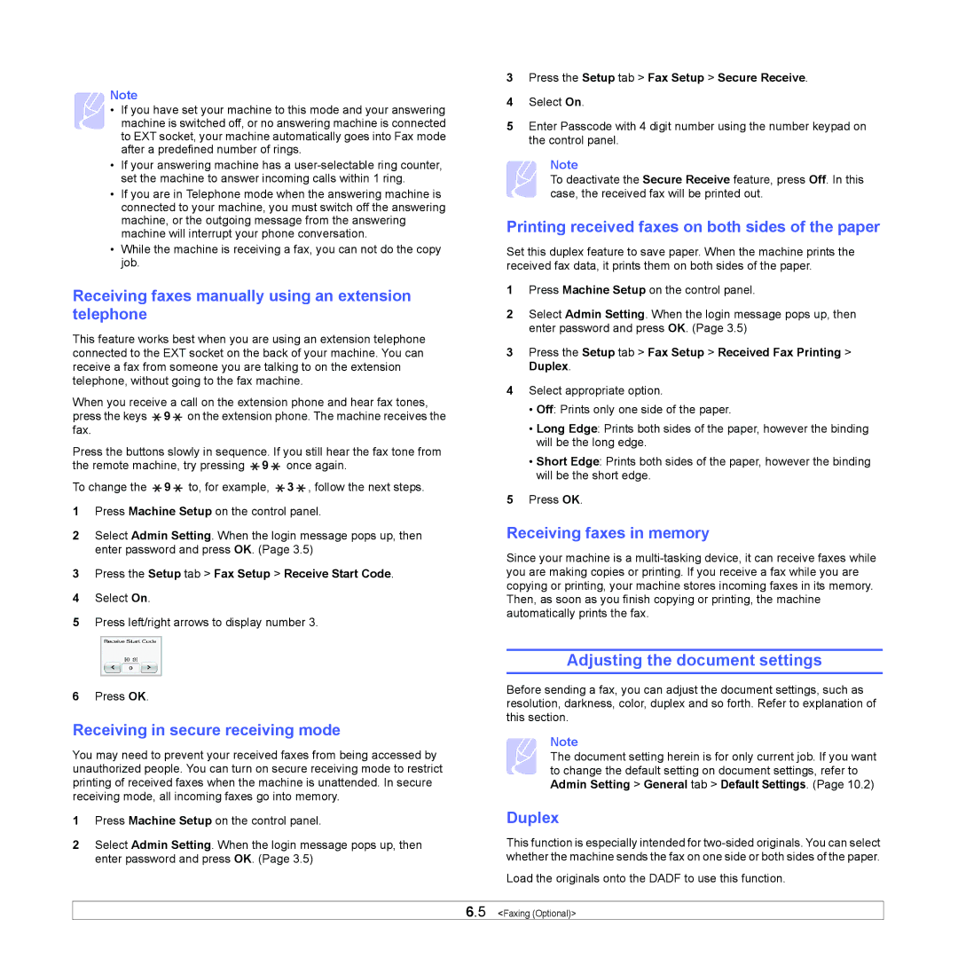 Samsung CLX-8380 manual Adjusting the document settings 