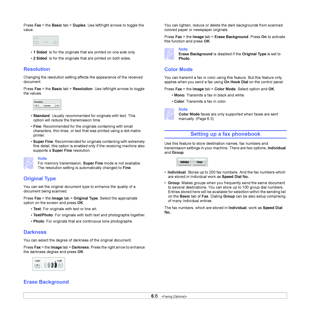 Samsung CLX-8380 manual Setting up a fax phonebook 