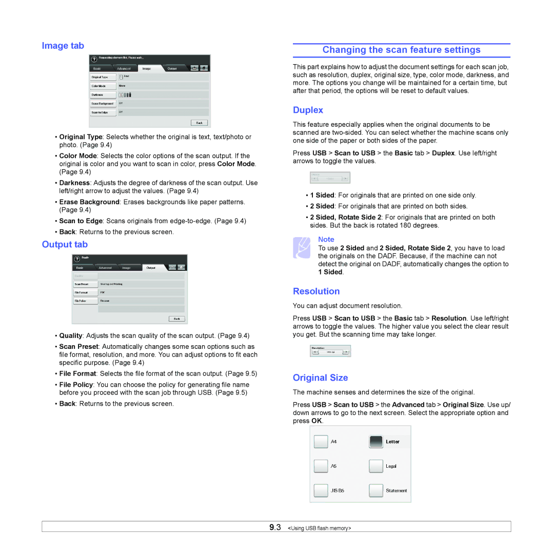 Samsung CLX-8380 manual Machine senses and determines the size of the original 