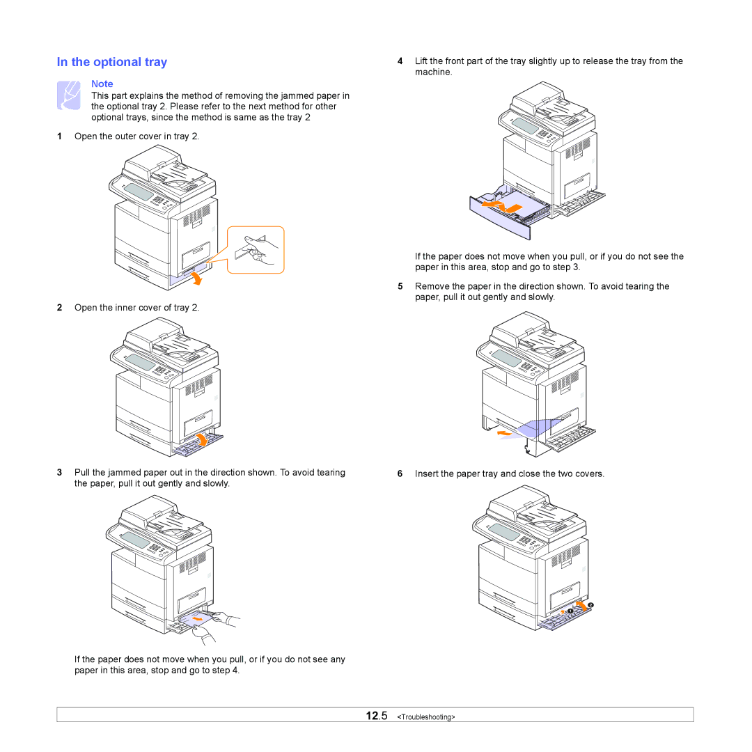 Samsung CLX-8380 manual Optional tray 