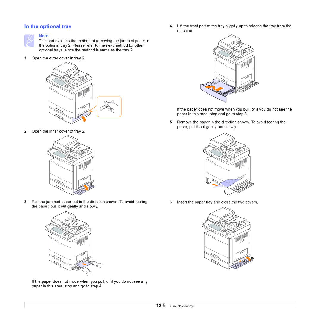 Samsung CLX-8380ND manual Optional tray 