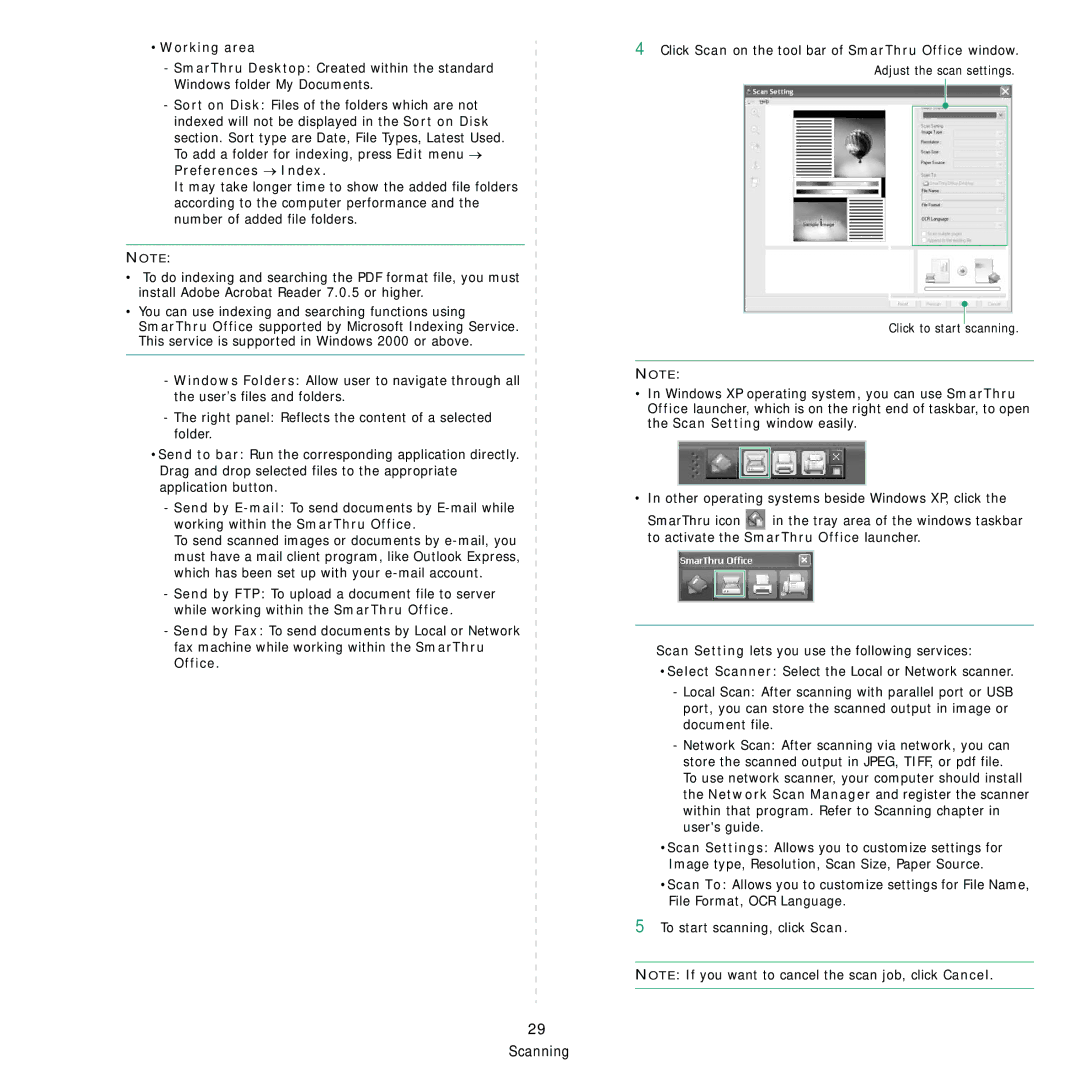 Samsung CLX-8380ND manual Working area 