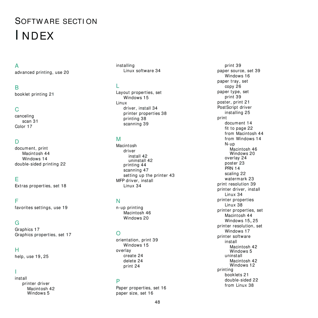 Samsung CLX-8380ND manual Index 