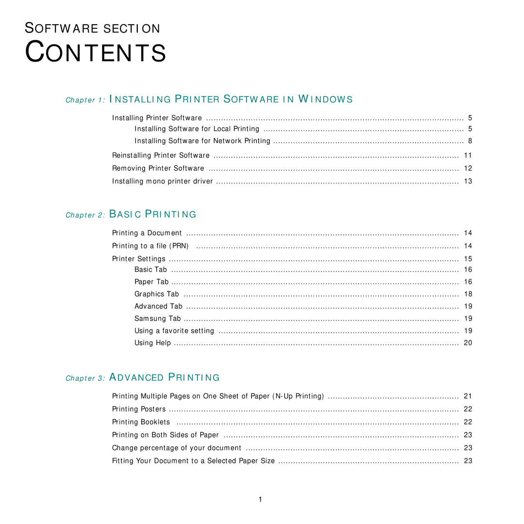 Samsung CLX-8385ND Series manual Contents 