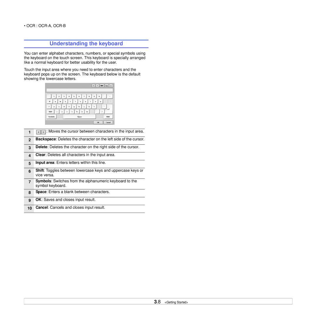 Samsung CLX-8385ND Series manual Understanding the keyboard 