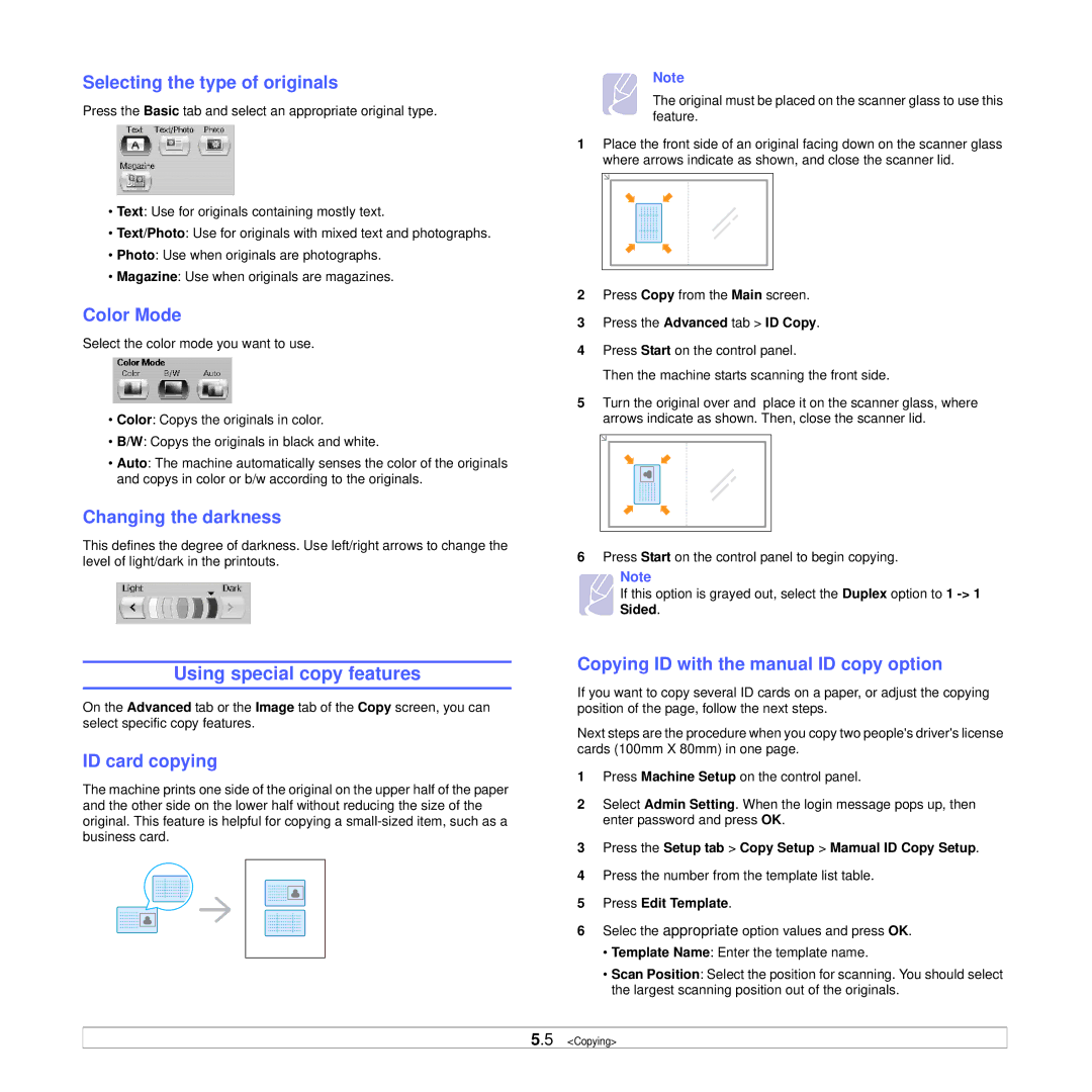 Samsung CLX-8385ND Series manual Using special copy features 