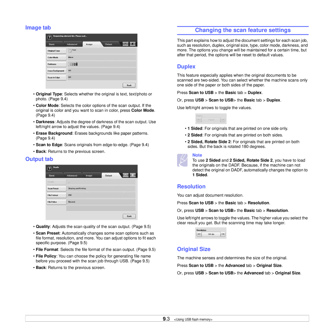 Samsung CLX-8385ND Series manual Machine senses and determines the size of the original 