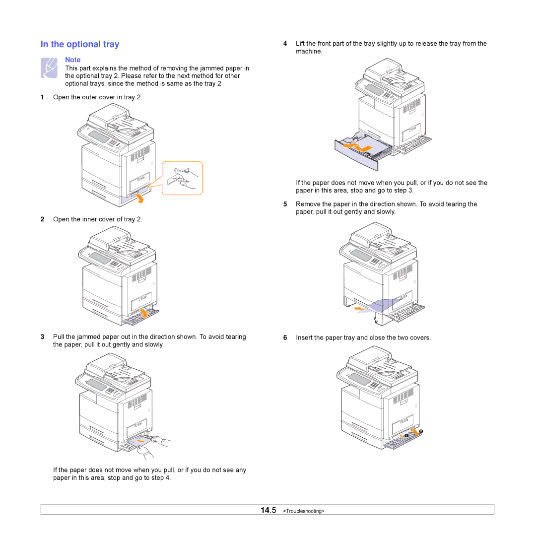 Samsung CLX-8540ND manual Optional tray 