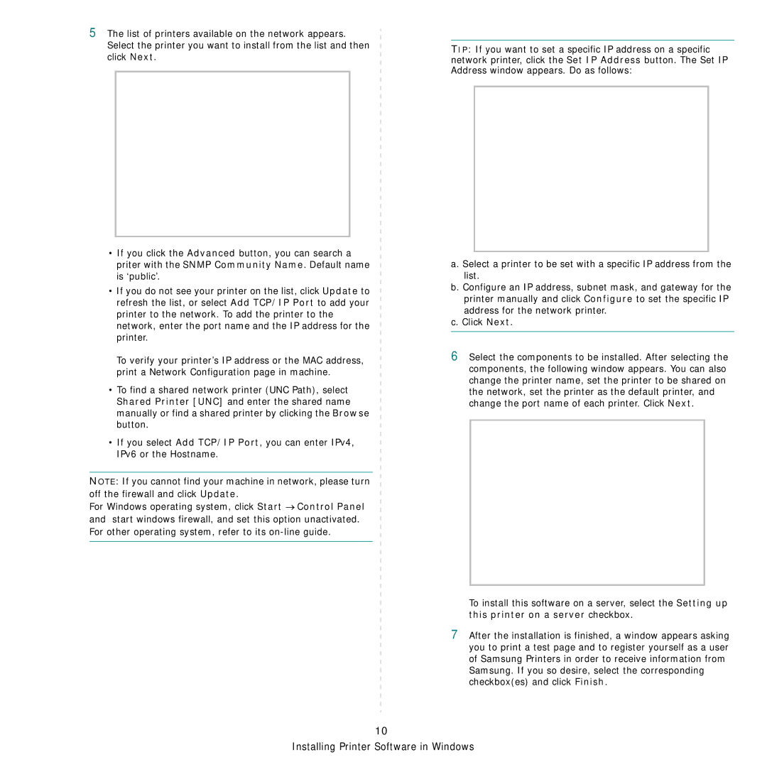 Samsung CLX-8540ND manual Installing Printer Software in Windows 