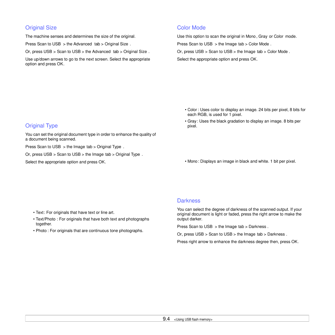 Samsung CLX-8540ND manual Machine senses and determines the size of the original 