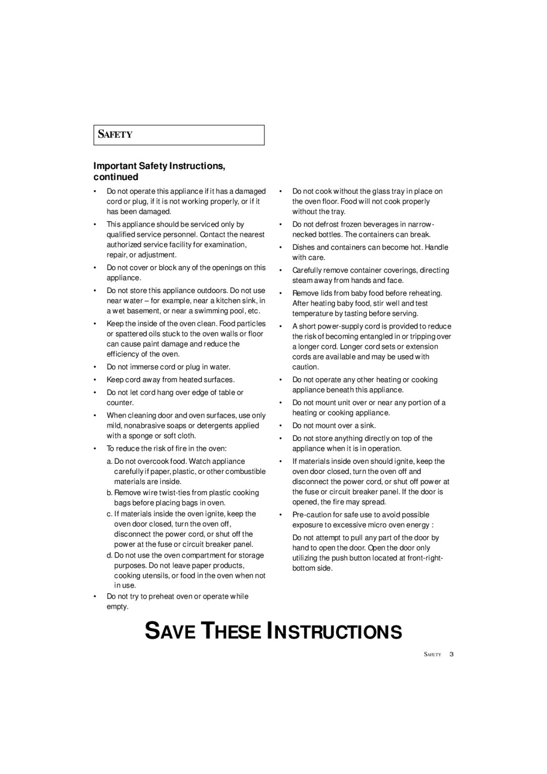 Samsung CM1012B, CM1022B, CM1020B manual Important Safety Instructions 