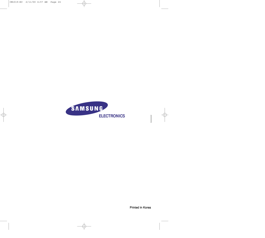 Samsung manual Electronics, CM1019-EU 2/11/00 457 AM Page 