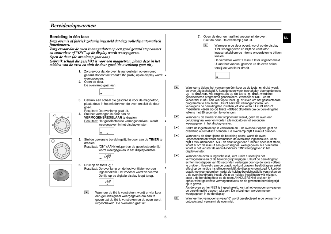 Samsung CM1019A/XEU manual Bereiden/opwarmen, Vermogensregelaar te draaien, Druk op de toets 