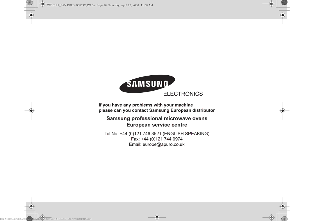 Samsung CM1019A/XEU manual # !#$%$ 