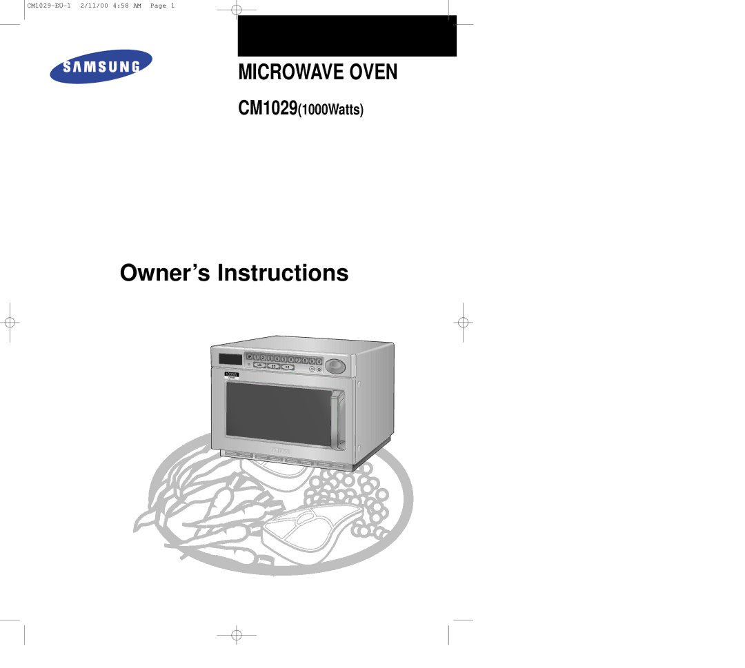 Samsung CM1029 manual Owner’s Instructions 