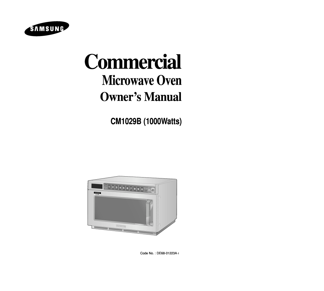 Samsung owner manual Commercial, Microwave Oven, CM1029B 1000Watts 