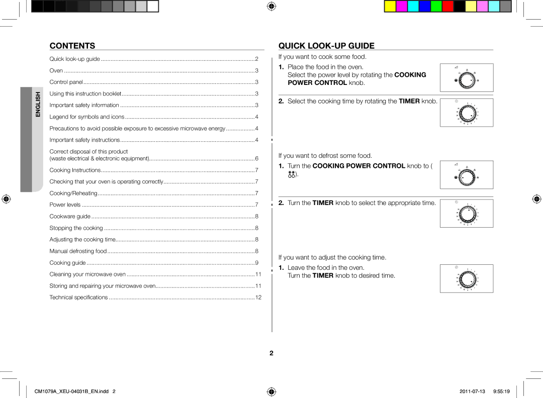 Samsung CM1079A-1/XEU manual Contents, Quick look-up guide 