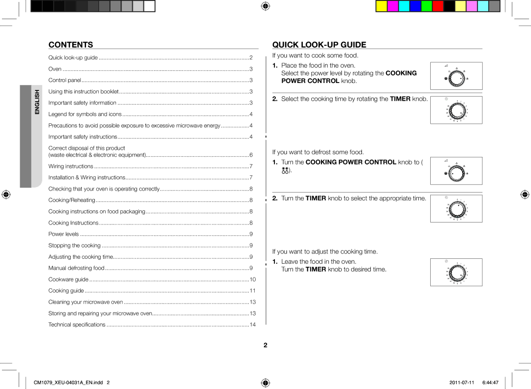 Samsung CM1079A-1/XEU manual Contents, Quick look-up guide 