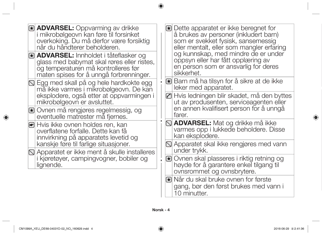 Samsung CM1099A/XEU manual Norsk 