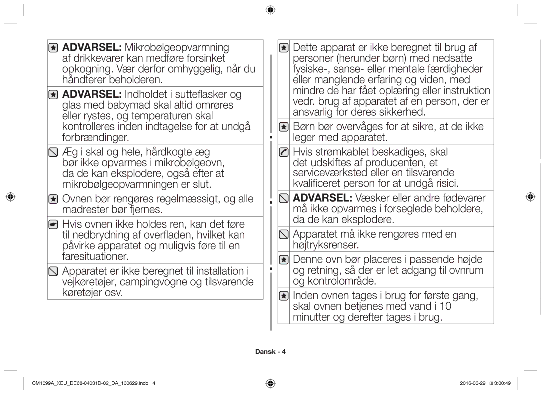 Samsung CM1099A/XEU manual Dansk 