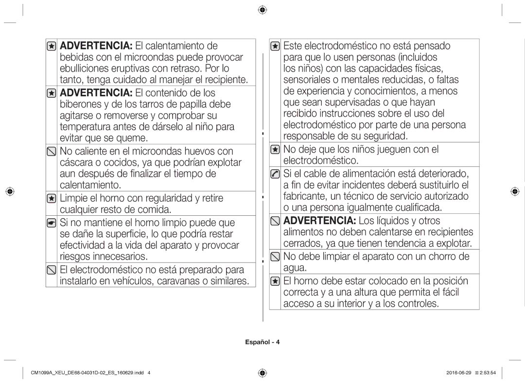 Samsung CM1099A/XEU manual Este electrodoméstico no está pensado, Una persona igualmente cualificada 