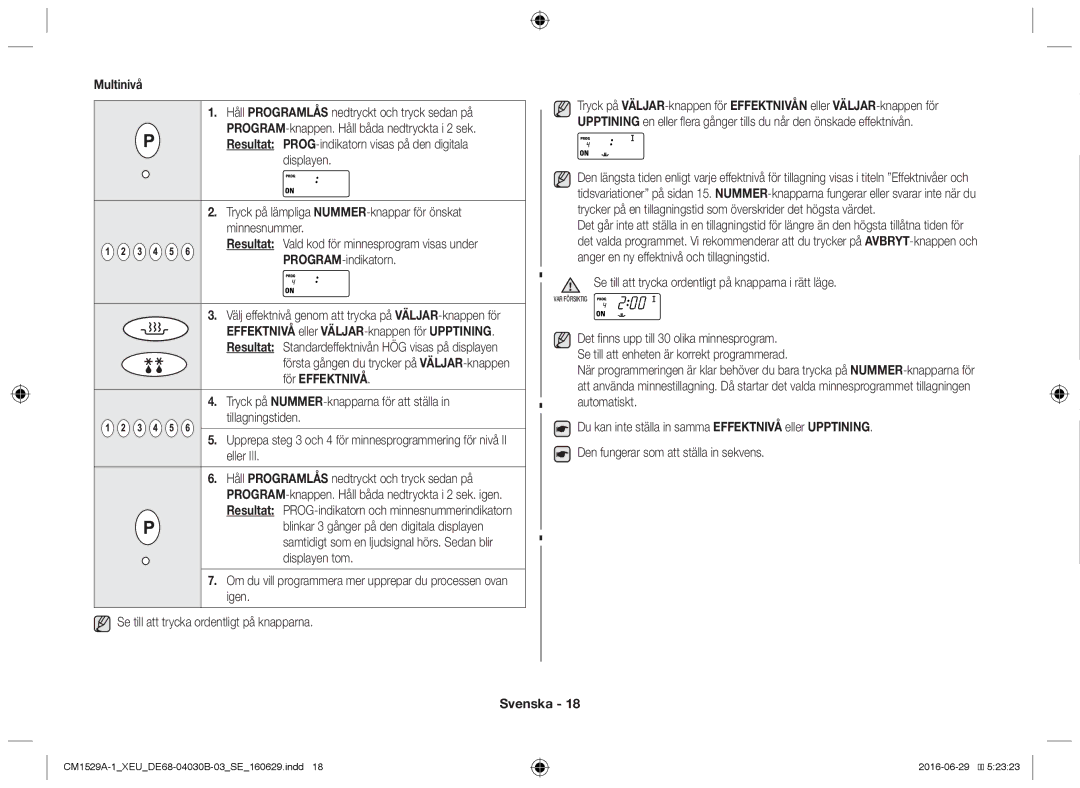 Samsung CM1329A/XEU, CM1529A-1/XEU, CM1929/XEF, CM1929A/XEU, CM1929/XET manual Multinivå 