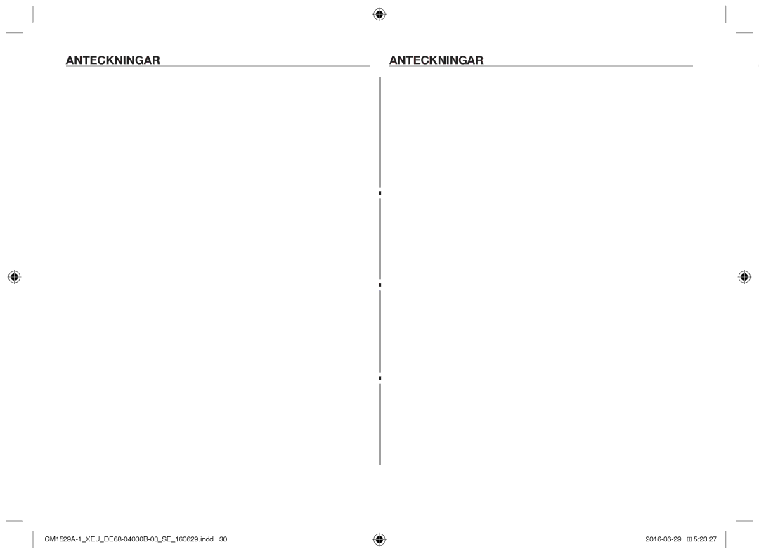 Samsung CM1929/XEF, CM1329A/XEU, CM1529A-1/XEU, CM1929A/XEU, CM1929/XET manual Anteckningar 