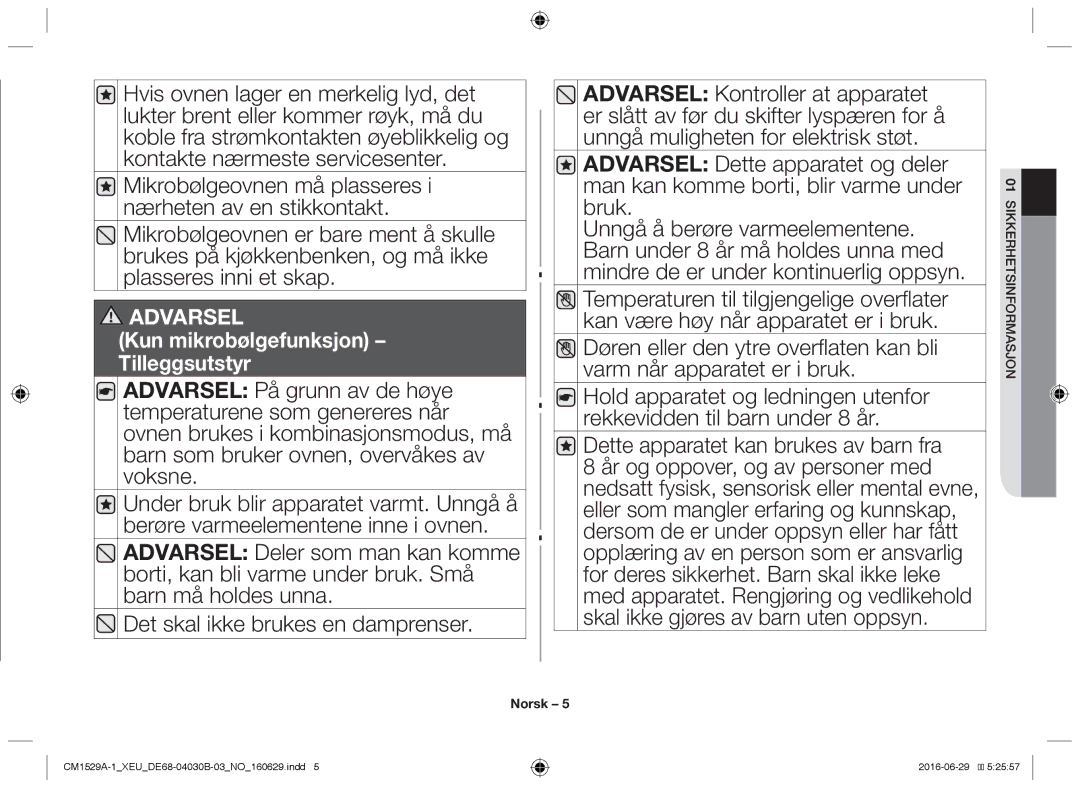 Samsung CM1929/XET, CM1329A/XEU, CM1529A-1/XEU, CM1929/XEF, CM1929A/XEU manual Kun mikrobølgefunksjon Tilleggsutstyr 