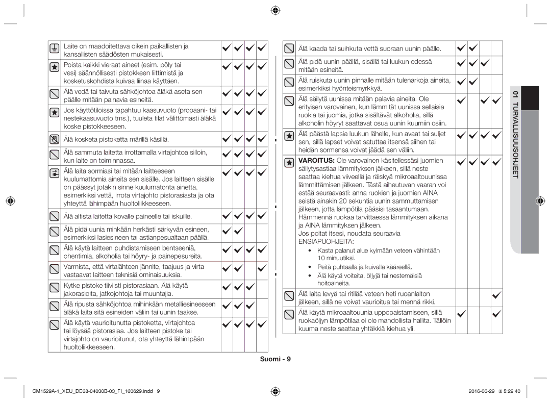 Samsung CM1329A/XEU, CM1529A-1/XEU, CM1929/XEF, CM1929A/XEU, CM1929/XET manual Ensiapuohjeita 