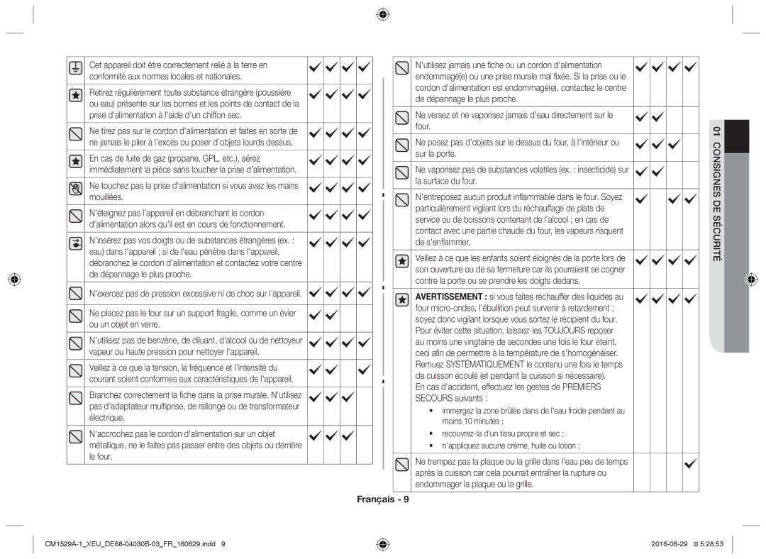 Samsung CM1929A/XEU, CM1329A/XEU, CM1529A-1/XEU, CM1929/XEF manual Nexercez pas de pression excessive ni de choc sur lappareil 