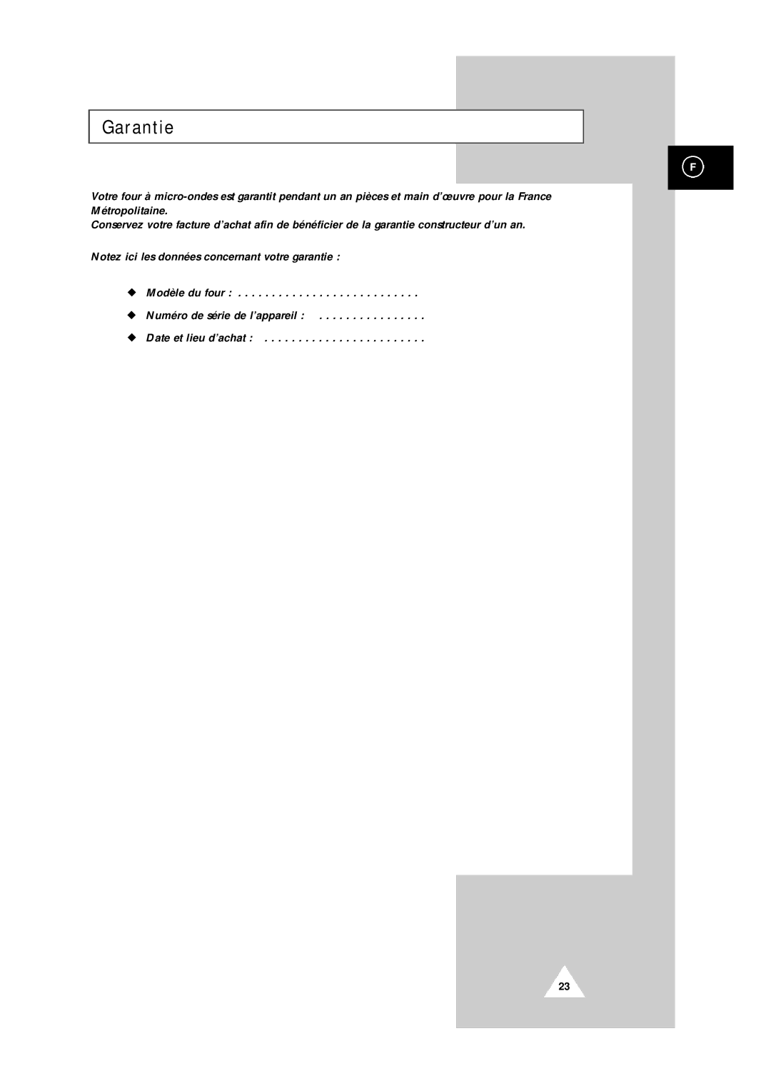 Samsung CM1819/XEF, CM1419/XEF manual Garantie 