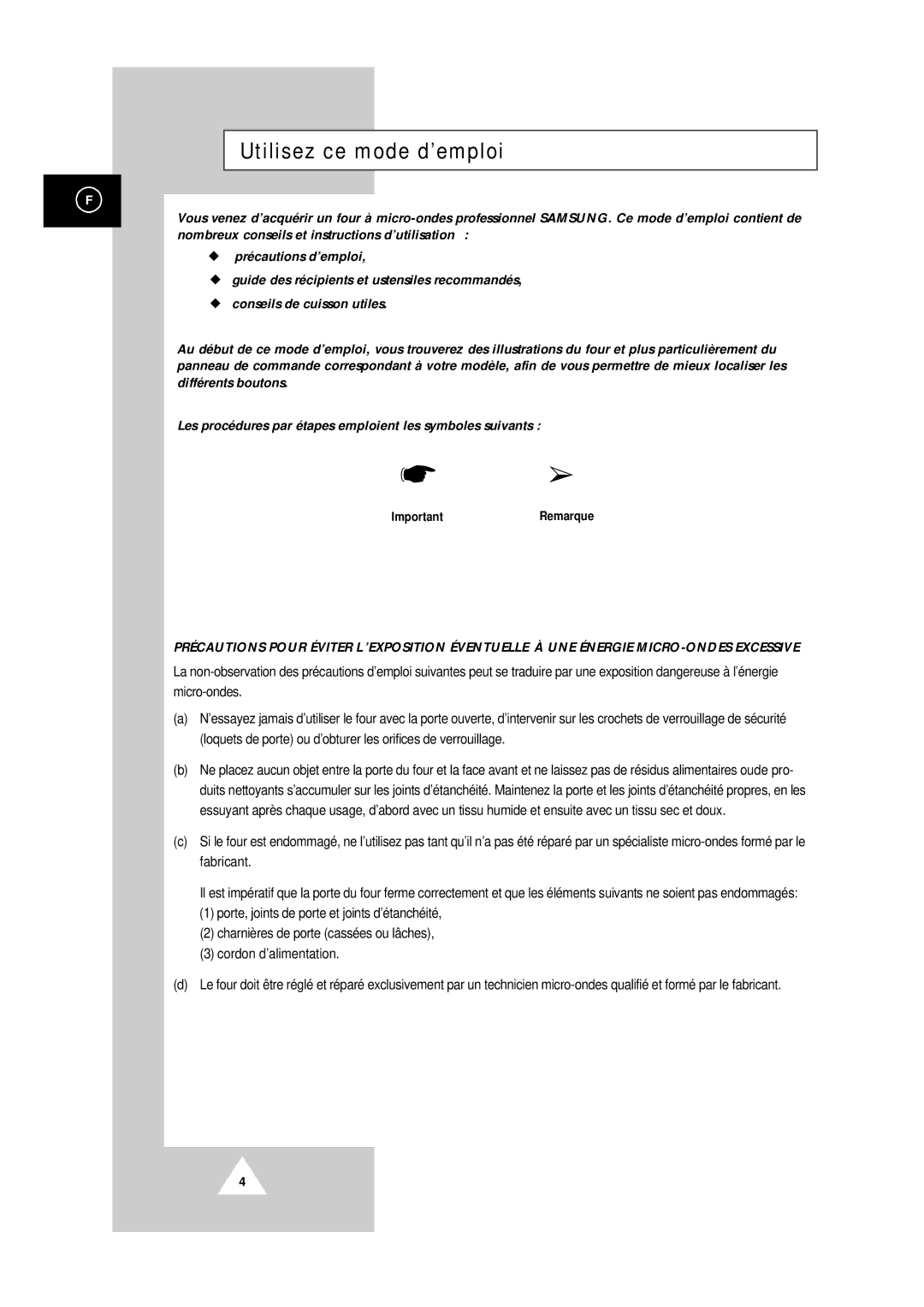 Samsung CM1419/XEF, CM1819/XEF manual Utilisez ce mode d’emploi, ImportantRemarque 