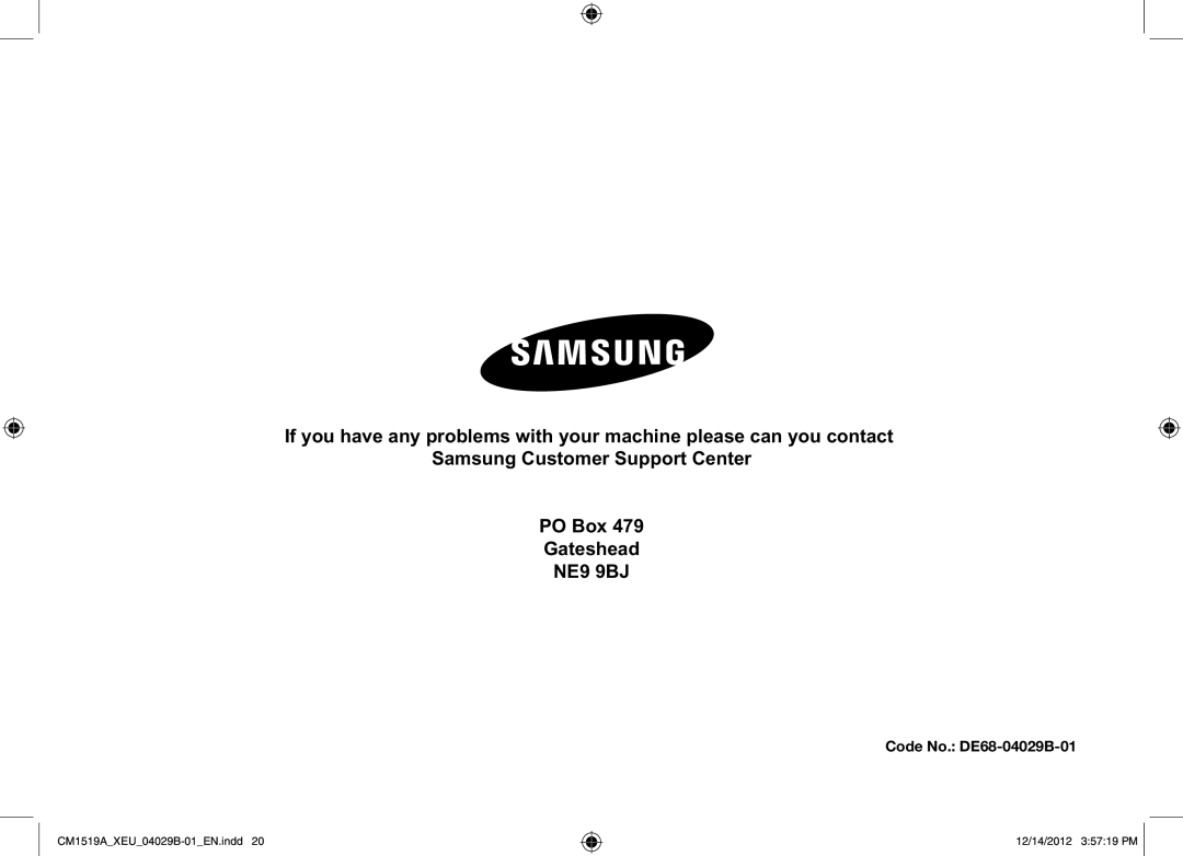 Samsung CM1919A/XEU, CM1519A-1/XEU manual Code No. DE68-04029B-01 