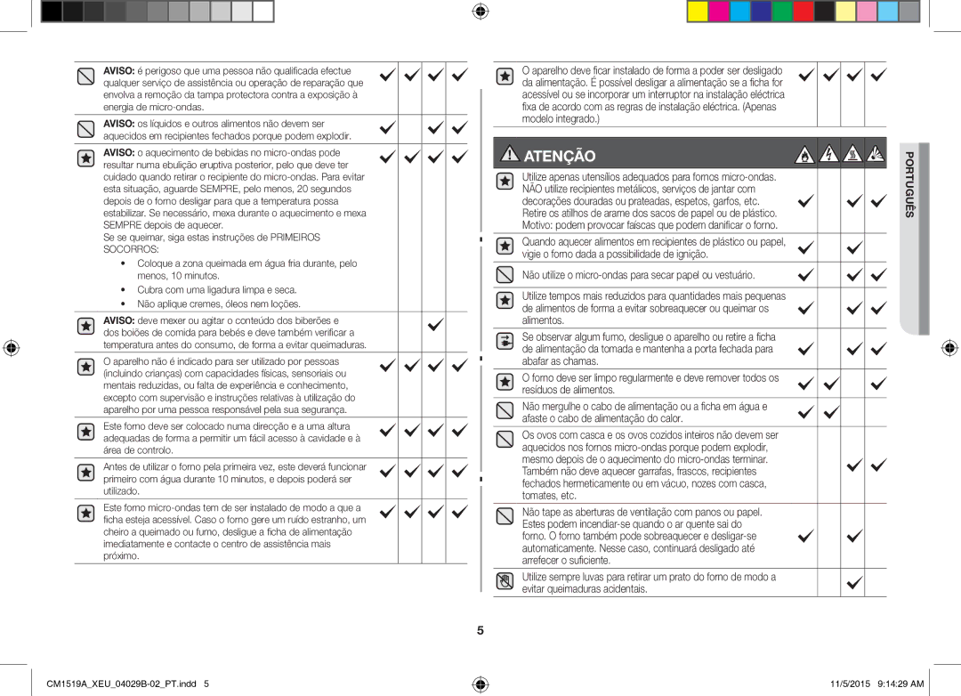 Samsung CM1919/SW, CM1919/XEN manual Atenção 