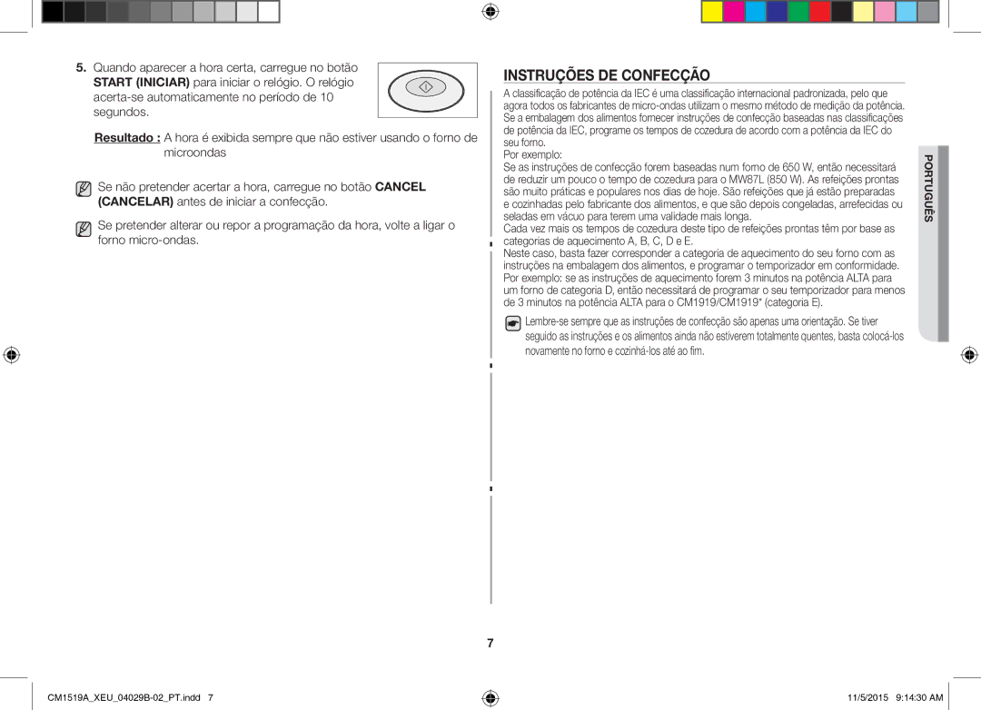 Samsung CM1919/SW, CM1919/XEN manual Instruções DE Confecção, Por exemplo 