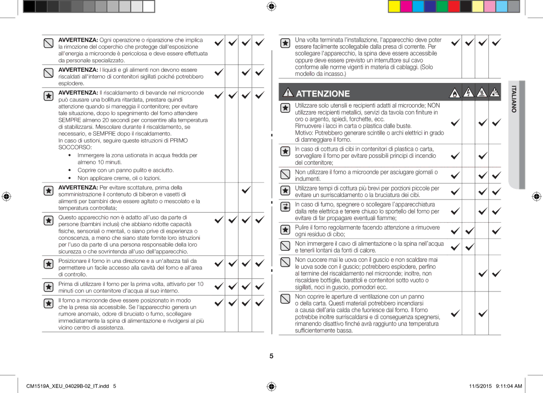 Samsung CM1919/SW, CM1919/XEN manual Attenzione 