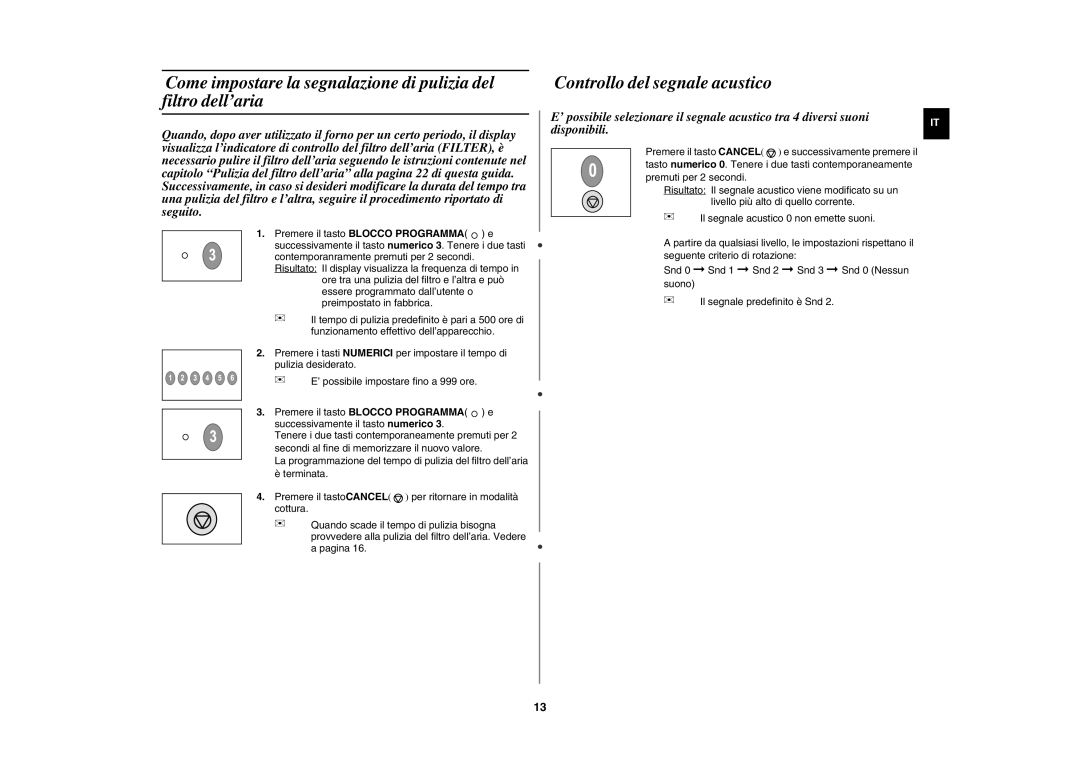 Samsung CM1629/XET, CM1929/XET, CM1329/XET manual Controllo del segnale acustico 