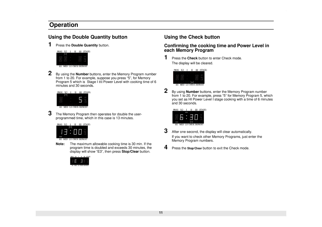 Samsung CM929B owner manual Using the Double Quantity button, Using the Check button 