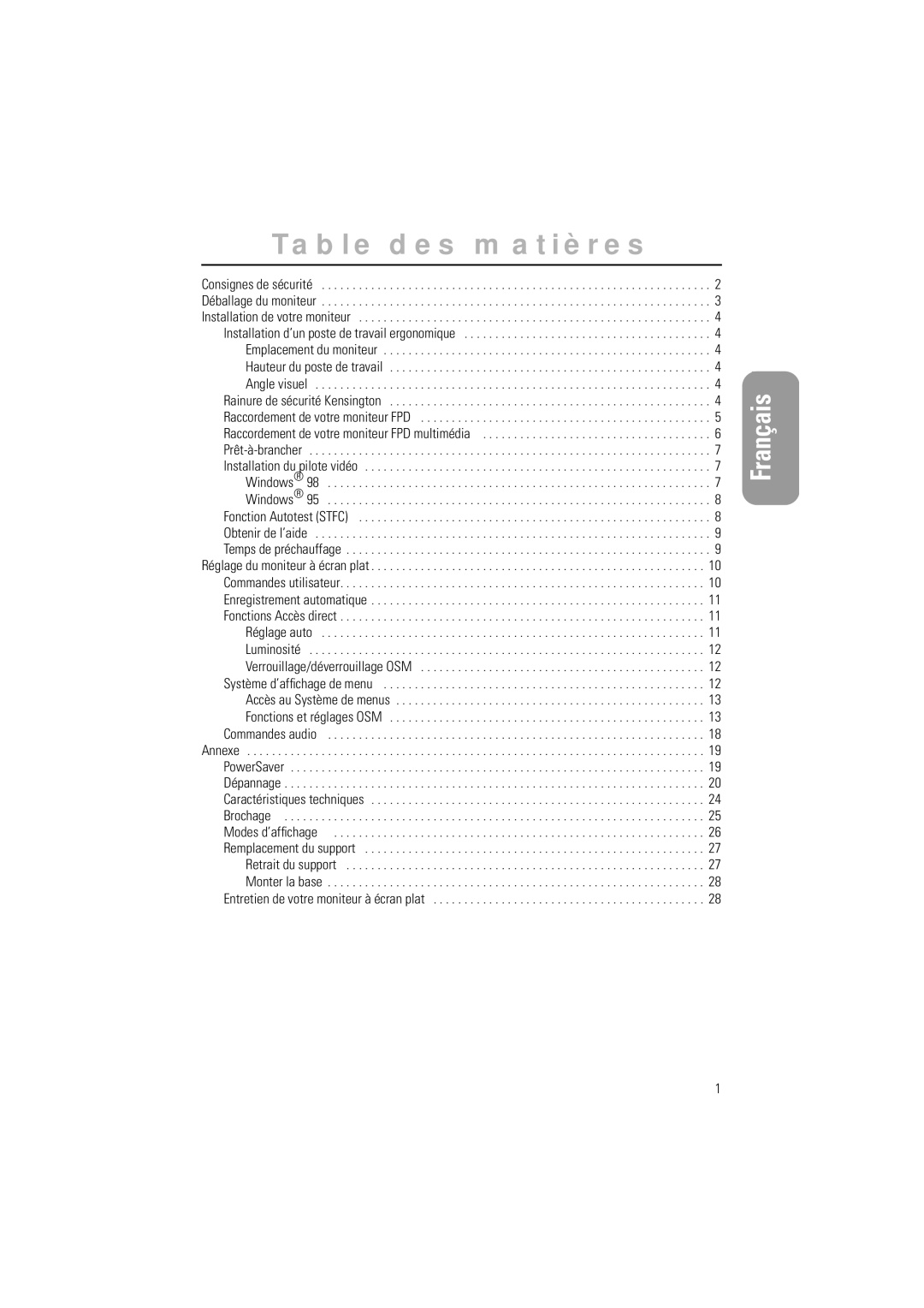 Samsung CN15LSAS/EDC, CN15LSAN, RN15LSTPS/EDC, RN15LSBPN/EDC, CN15LSSN/XEF, CN15LSPN/EDC, CN15LSBSN/XEF manual Table des matières 